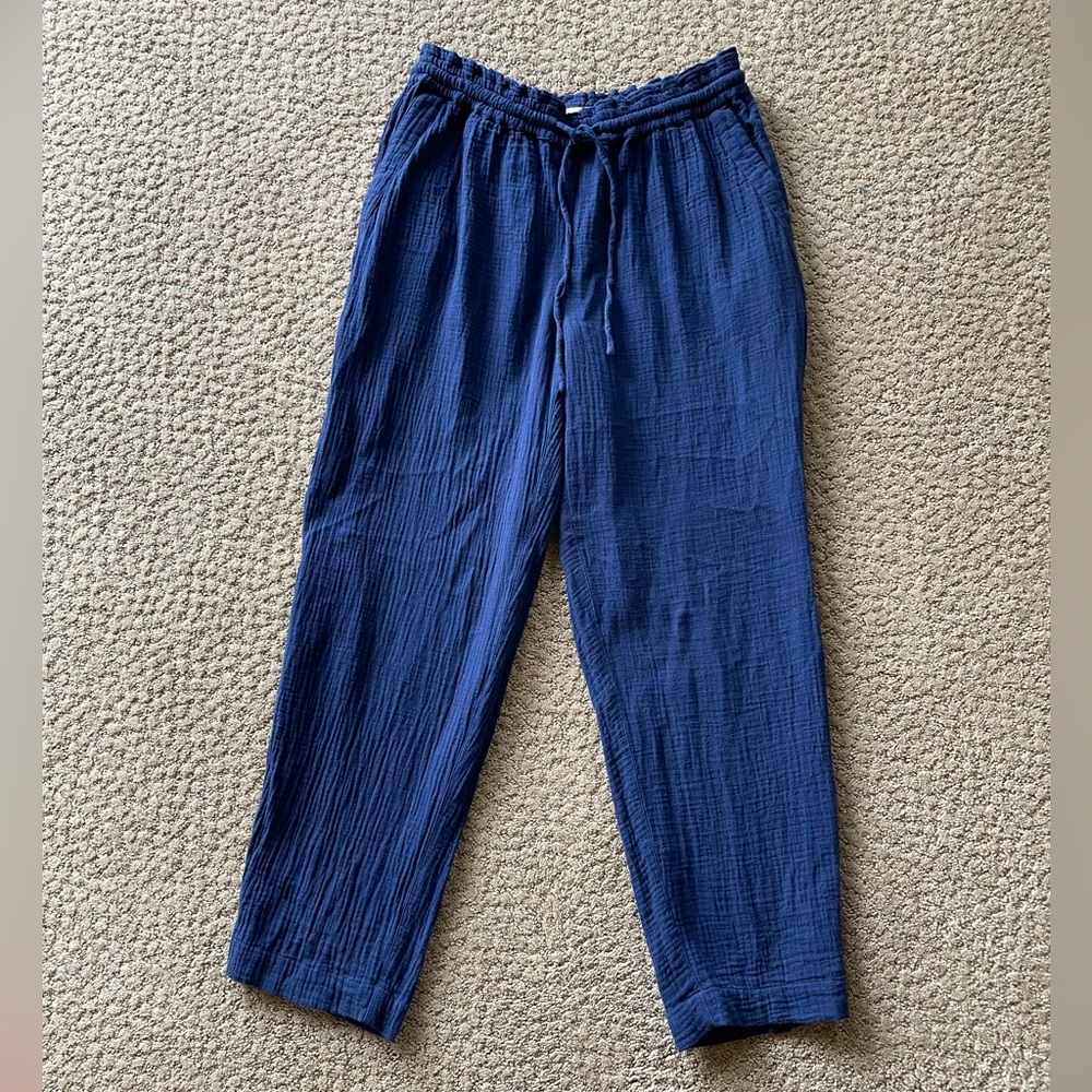 Electric Blue Cotton Gauze Women's Pants